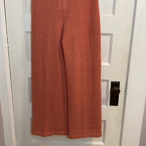 NWT Free People Summer Nights Wide Leg Sweater Knit Pants Rose Coral, Size M - Picture 9 of 15